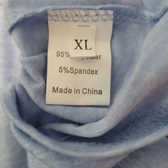 Women's Sky Blue Solid Stretch V-Neck Long Sleeve Tee-Shirts Size XL, New in pac - Picture 10 of 11